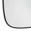 Oblong mirror with bevel details, rounded corners and black frame