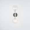 Polished nickel brass double glass globe wall lamp