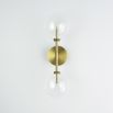 Natural brass industrial double wall lamp with clear glass globe design