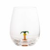 Clear drinking palm with flower at base