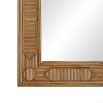 Reed rattan framed wall mirror with inlay pattern