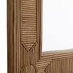 Reed rattan framed wall mirror with inlay pattern