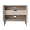 Charming cabinet with internal shelving and drawer with wave-effect doors