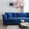 Gorgeous custom blue corner sofa on legs