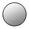 Elegant round wall mirror with black frame