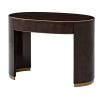 Sleek and elegant oval-shaped desk with frieze drawer