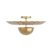 art deco style floret ceiling light in brass