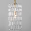 Solid brass ceiling pendant light with a detailed clear glass lampshade design