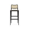 A luxurious traditional Portuguese bar stool with a luxury upholstery and woven details