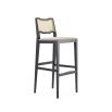 A luxurious traditional Portuguese bar stool with a luxury upholstery and woven details