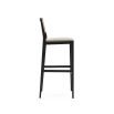 A luxurious traditional Portuguese bar stool with a luxury upholstery and woven details