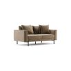 Luxury velvet upholstered contemporary sofa with black texturized steel legs