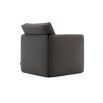 A stylishly modern weave and suede armchair 