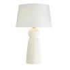 Elegant table lamp resembling a white tassel