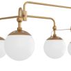 Brass style pipe ceiling light with orb shades
