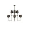 Multi-shade black and gold chandelier