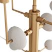 Brass chandelier with ivory ricestone elements