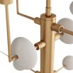 Brass chandelier with ivory ricestone elements