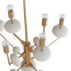 Brass chandelier with ivory ricestone elements
