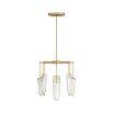 Clear seed-shaped glass, with pipe framework in antique brass iron