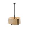 Rattan shade ceiling light with bronze accents