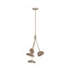 Industrial style antique brass ceiling light with disc-shaped shades