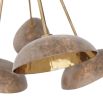Industrial style antique brass ceiling light with disc-shaped shades