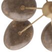 Industrial style antique brass ceiling light with disc-shaped shades