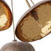 Industrial style antique brass ceiling light with disc-shaped shades