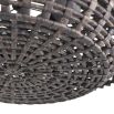 Boho pendant light with grey rattan texture