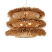 Chandelier with three tier straw burst design