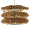 Chandelier with three tier straw burst design