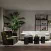 A luxury lounge chair by Dome Deco with a sophisticated bespoke upholstery