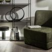 A luxury lounge chair by Dome Deco with a sophisticated bespoke upholstery