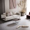 Luxury contemporary sofa with rose gold stainless steel legs 