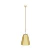 Hexagonal, antique-brass steel shade adorned with a white alabaster finial