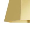 Hexagonal, antique-brass steel shade adorned with a white alabaster finial