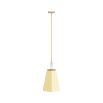 Hexagonal, antique-brass steel shade adorned with a white alabaster finial