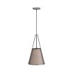 Taupe leather wrapped conical ceiling light 