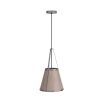 Taupe leather wrapped conical ceiling light 