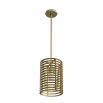 Brass pendant light with caged effect 