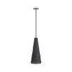 Conical black rattan pendant light