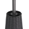 Conical black rattan pendant light