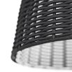 Conical black rattan pendant light
