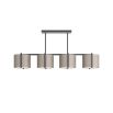 Taupe coloured chandelier with four round shades
