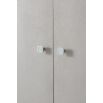 Natural leather bar cabinet with glass insert