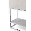 Natural leather bar cabinet with glass insert