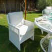 Cream outdoor dining chair with foam seat