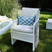 Cream outdoor dining chair with foam seat