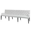 Contemporary, deep buttoned bench with arms